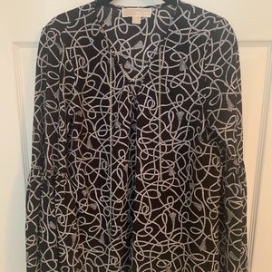 Black printed top with chain detail